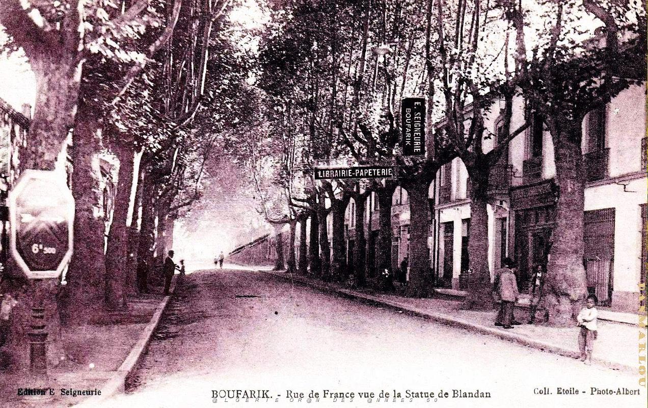 Boufarik - Rue de France vue de la Statue de Blandan.jpg